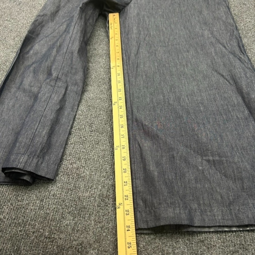 Kika Vargas Women's Crop Dress Pants Wide Leg Dark Blue Chambray Size 12 - Picture 12 of 14